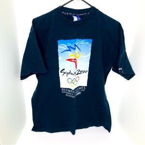 Vintage Sydney 2000 Olympic Games Australia T-Shirt Size Large Bonds Y2K Blue
